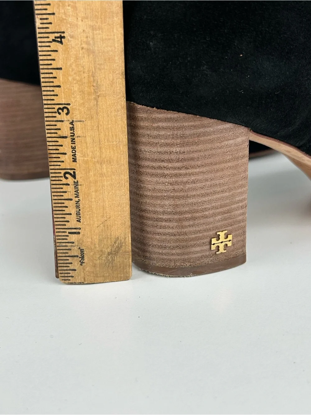 Tory Burch Brooke Black Suede Ankle Boots with Wood Block Heel Size 10
